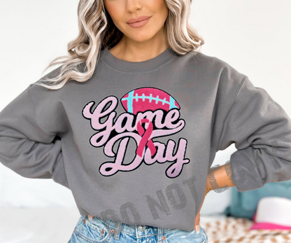 Chenille Game Day breast Cancer Awareness