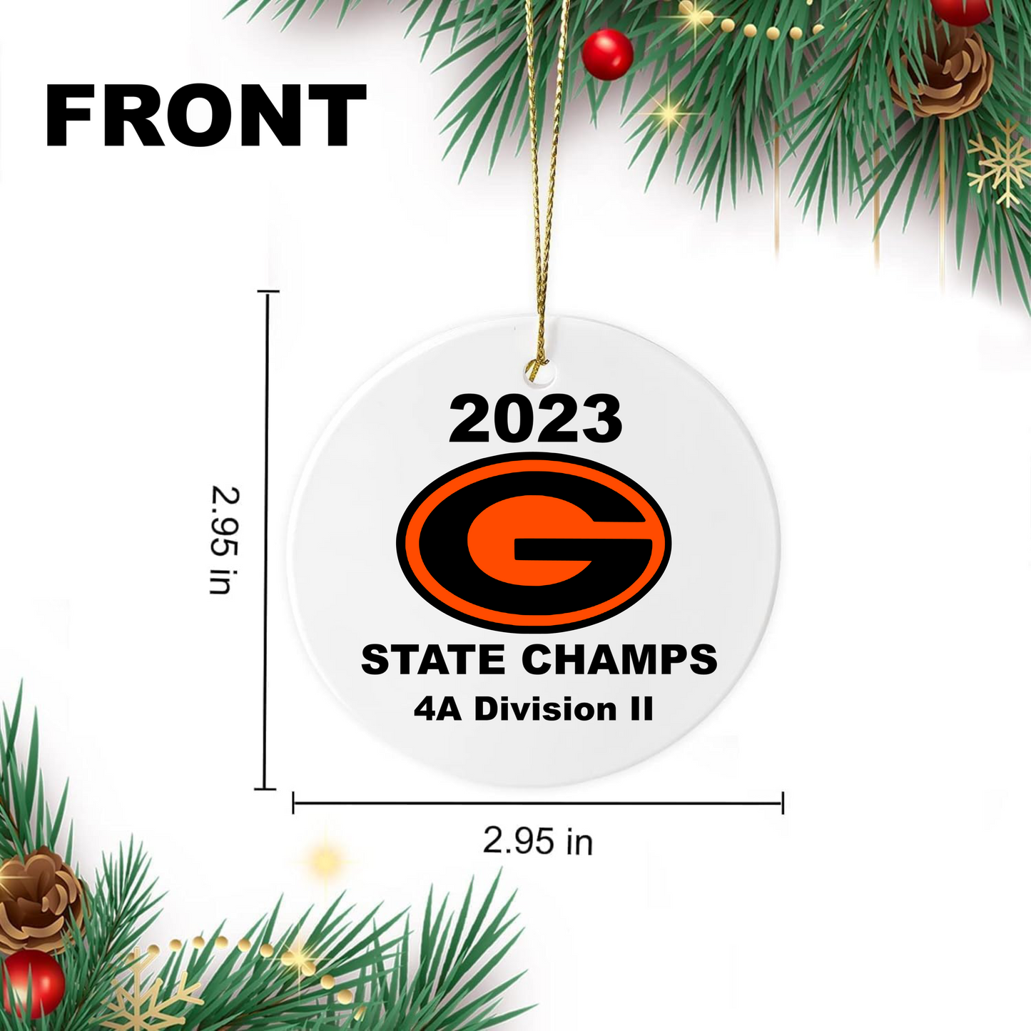 Gilmer State Champions Ornament - 2023