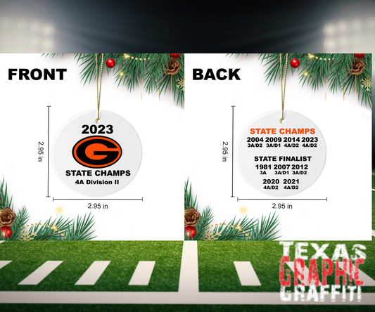 Gilmer State Champions Ornament - 2023